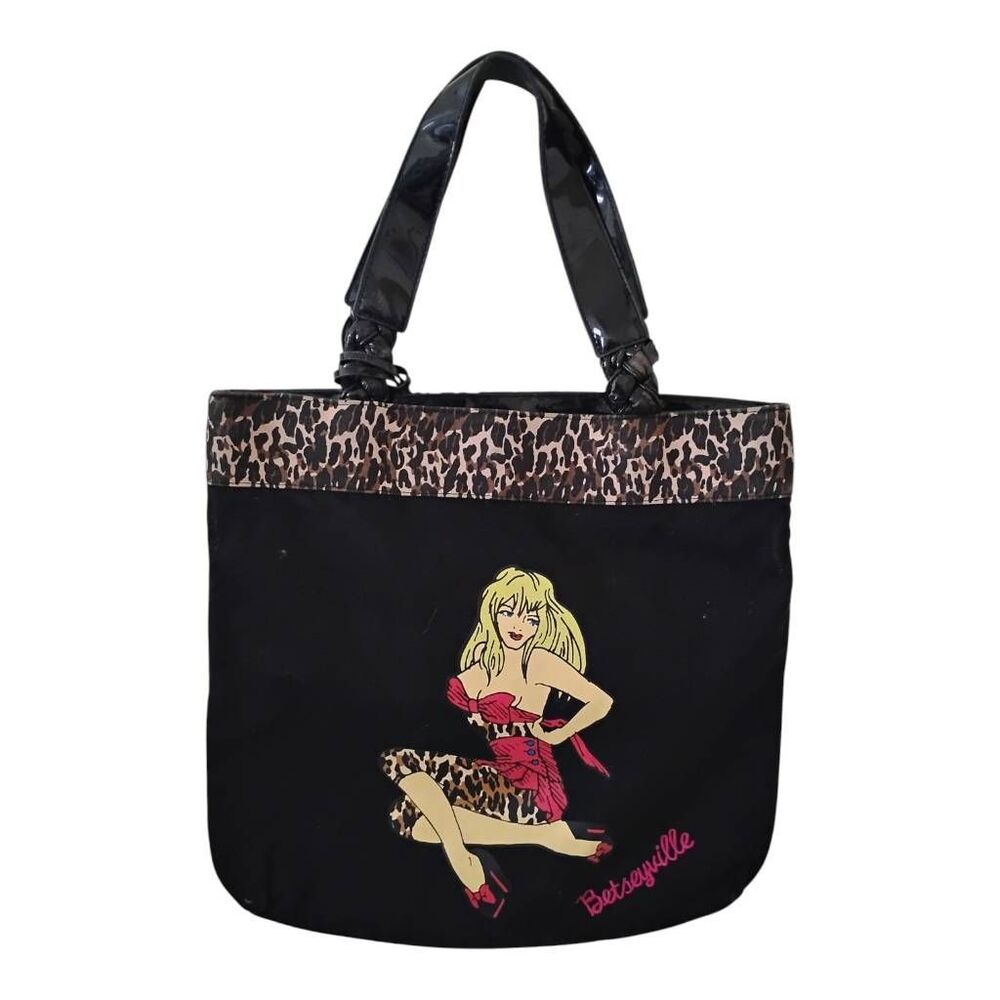 Betseyville Black Pinup Girl Tote Bag